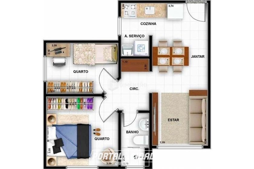 Apartamento &agrave; venda - 46m&sup2; - CONJUNTO HABITACIONAL SONHO MEU