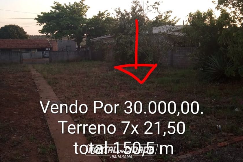 Terreno &agrave; venda - 150m&sup2; - prox. sa&iacute;da a Umuarama