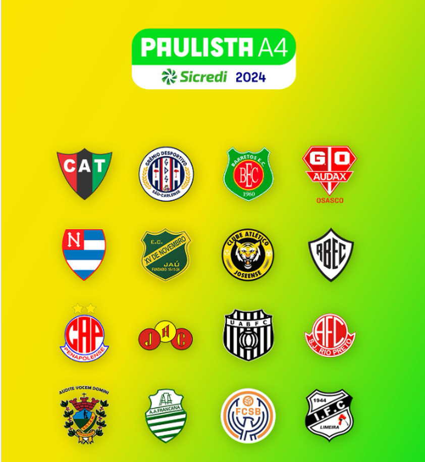 Paulista Série A4: confira a tabela e os jogos da 1ª fase da nova divisão  do campeonato em 2024, futebol