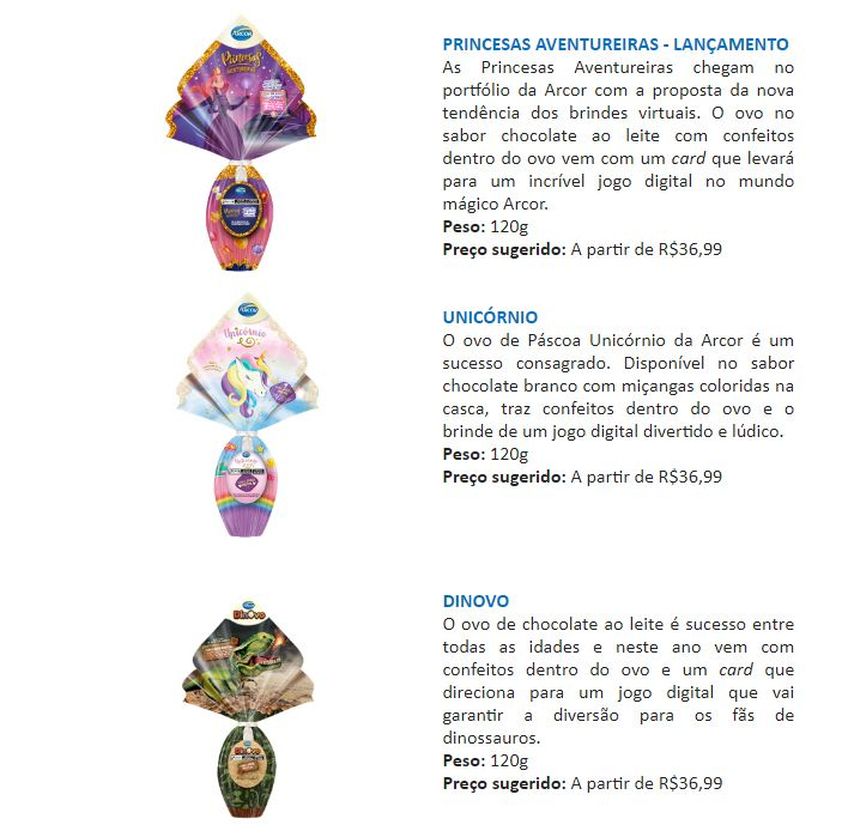 Ovo de Páscoa ao Leite com Confeitos Princesas Aventureiras Arcor