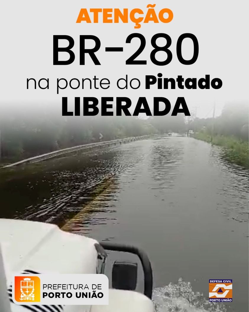 BR-280 está totalmente liberada em Porto União