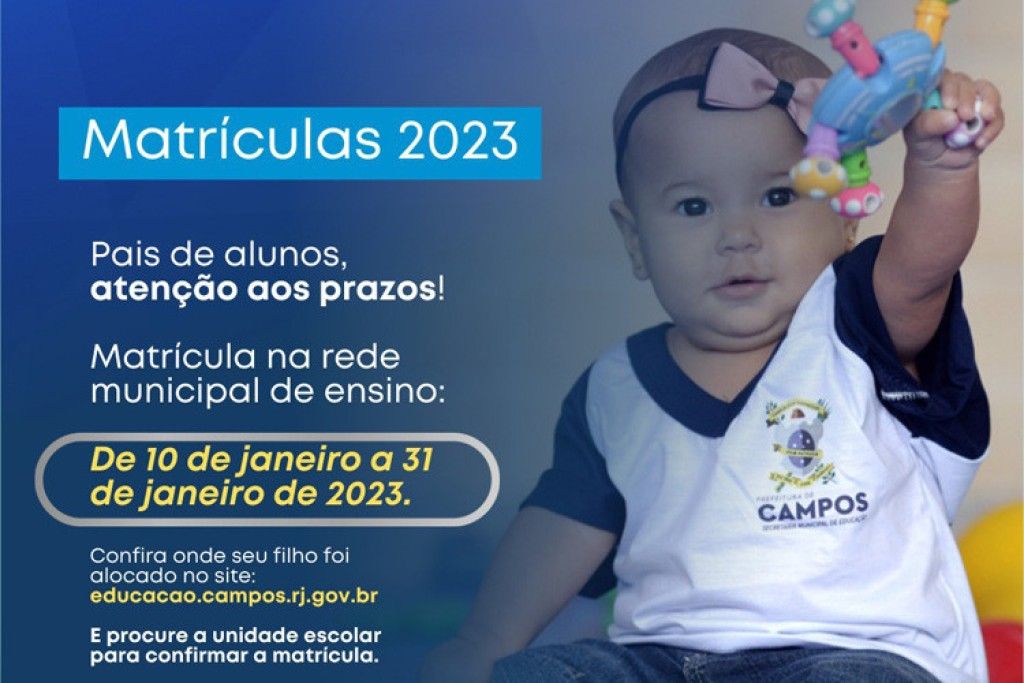 Aberto Hoje O Período De Matrícula Para Ano Letivo 2023 Da Rede Municipal 1383