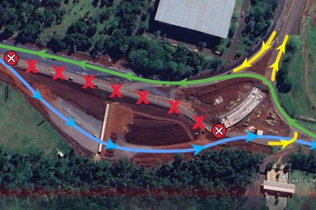 Tráfego da BR-469 muda nesta sexta-feira perto do acesso ao
