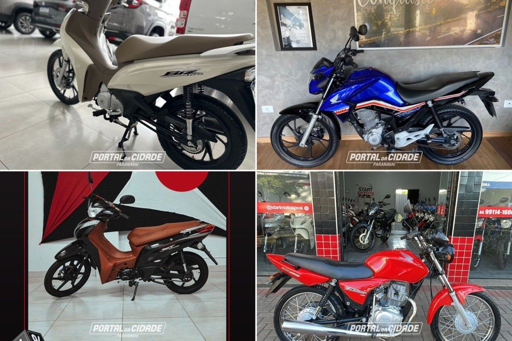 Veja 4 opções de motos à venda por até R$ 14 mil em Paranavaí
