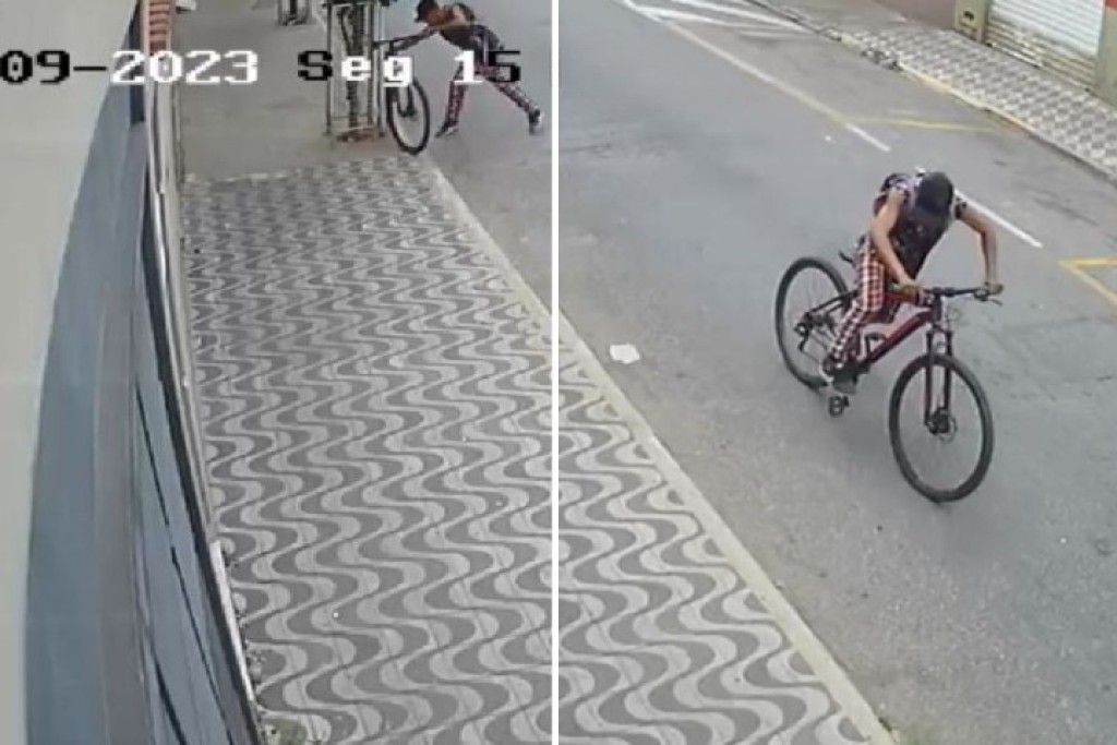 Câmera Mostra Dupla Furtando Bike De Alto Valor Na área Central De Pouso Alegre 4142